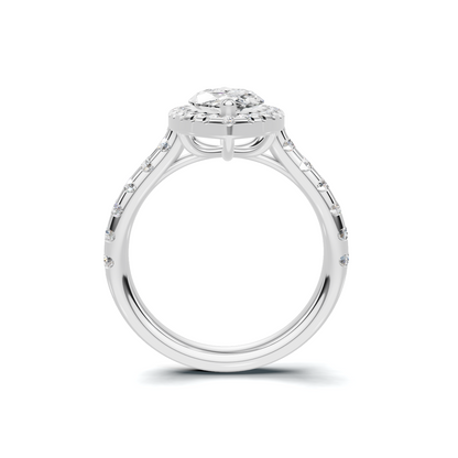 Marquise Halo Statement Ring