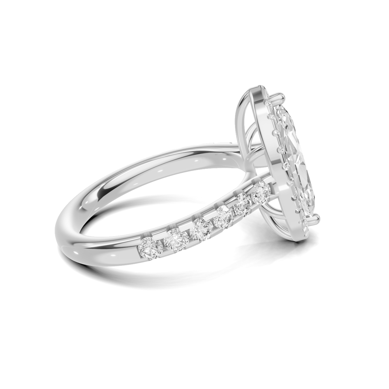Marquise Halo Statement Ring