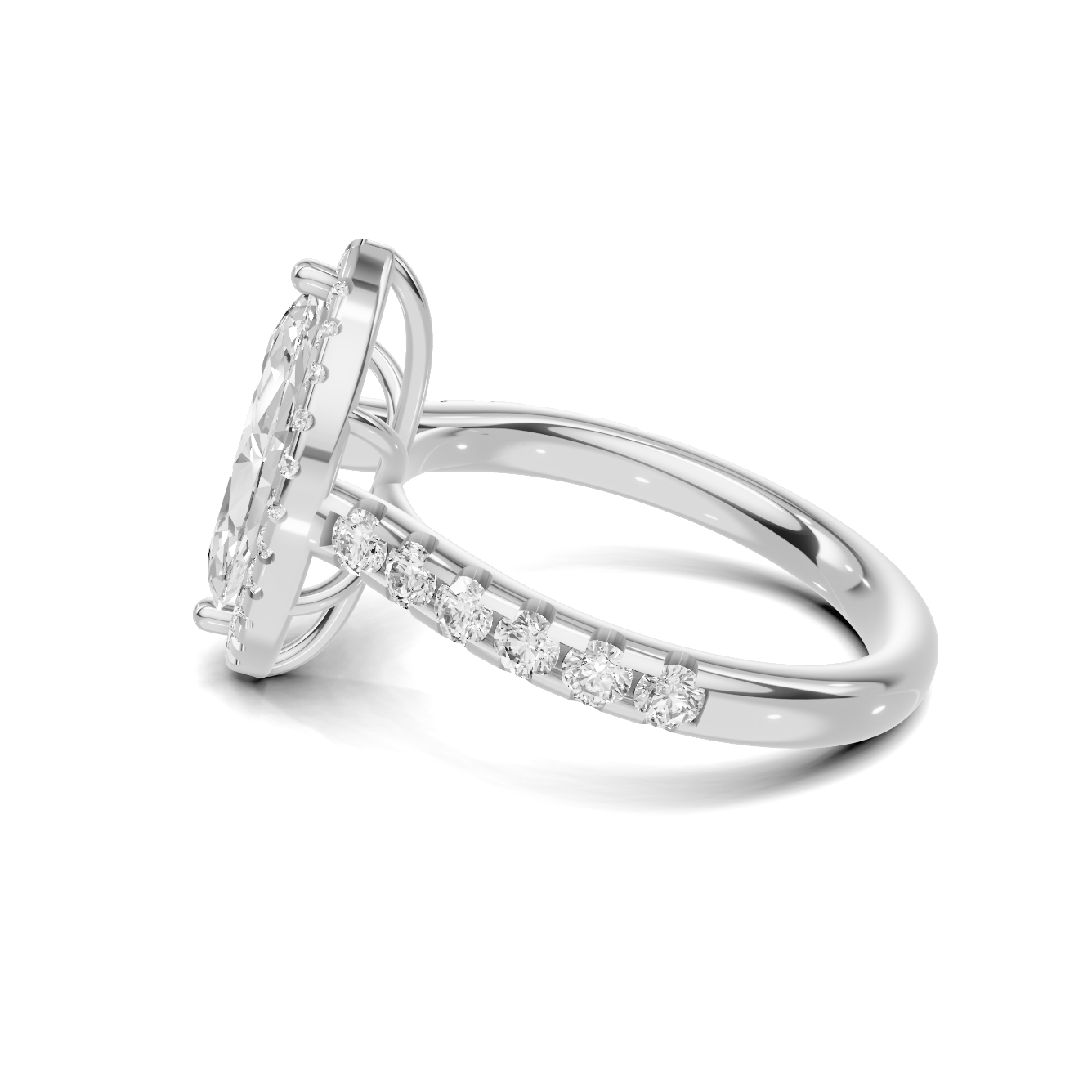 Marquise Halo Statement Ring