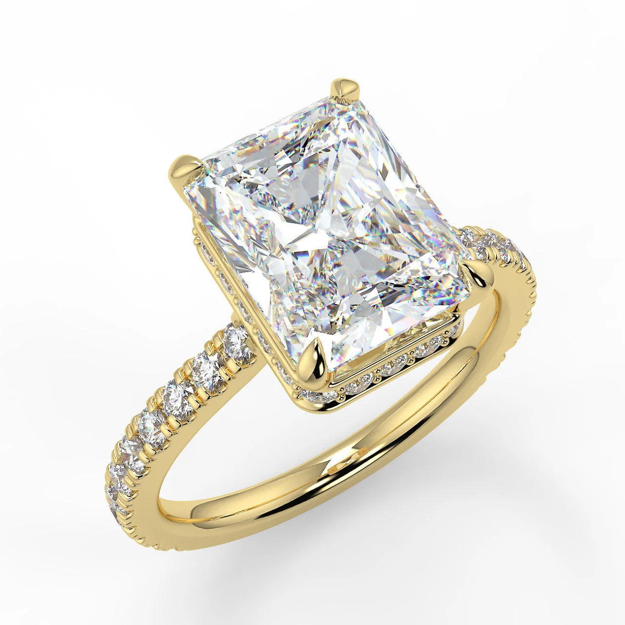 10k Gold Radiant Cut Lab Diamond Ring