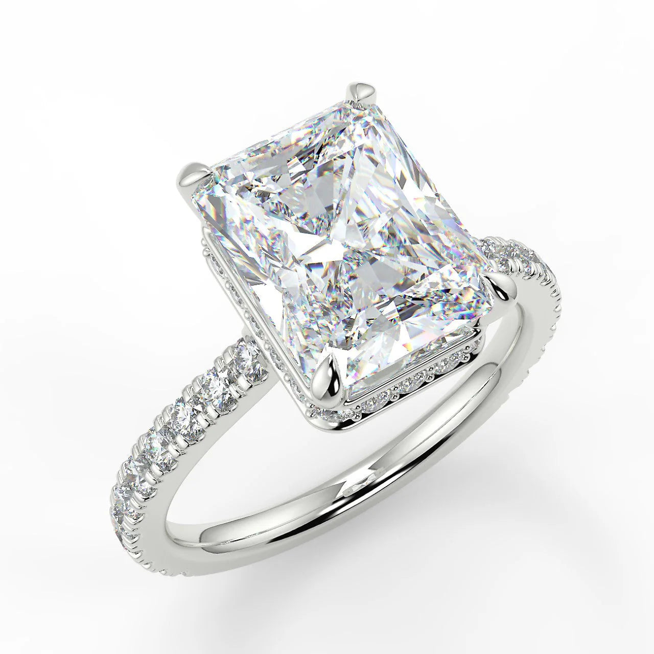 10k Gold Radiant Cut Lab Diamond Ring