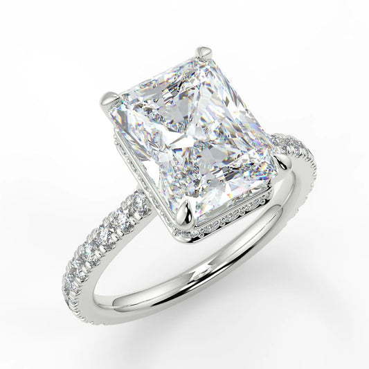 10k Gold Radiant Cut Lab Diamond Ring