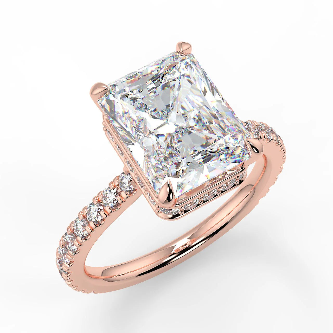 10k Gold Radiant Cut Lab Diamond Ring