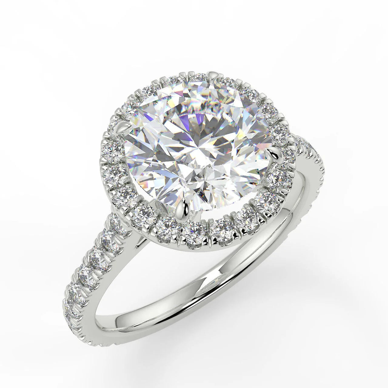 10k Gold Round Cut Lab Diamond Halo Ring