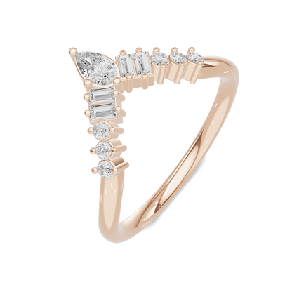 Multi Stone V Shape Ring