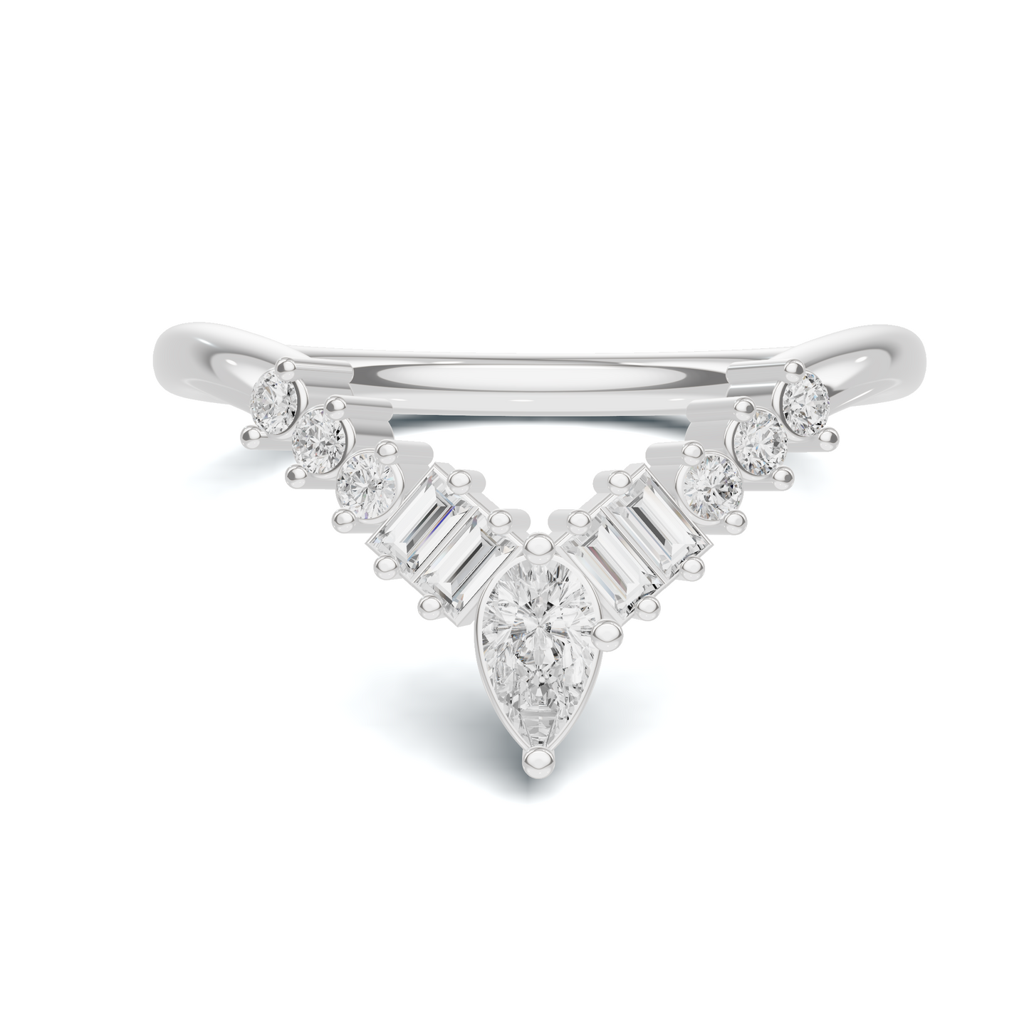 Multi Stone V Shape Ring