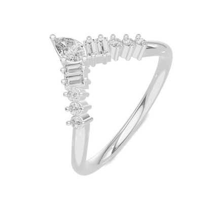 Multi Stone V Shape Ring