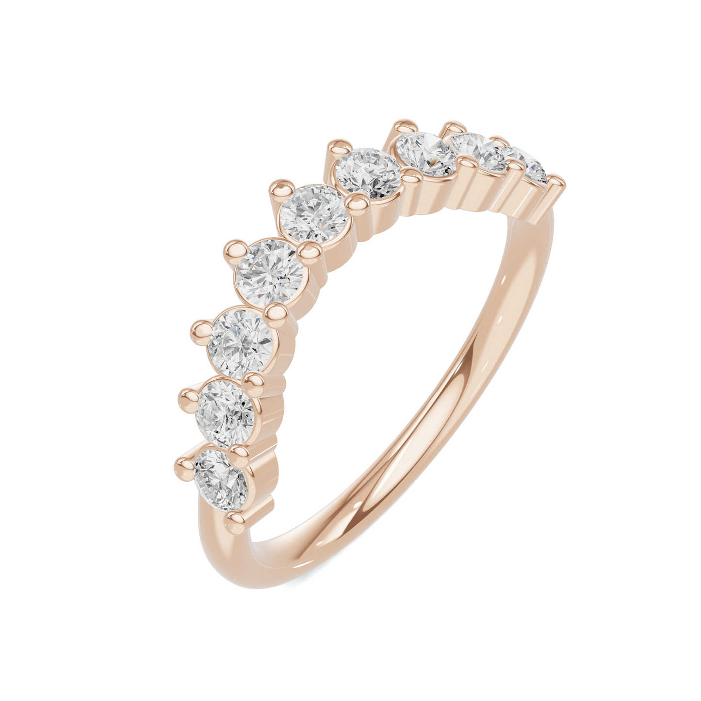 Nine Stone Prong Ring