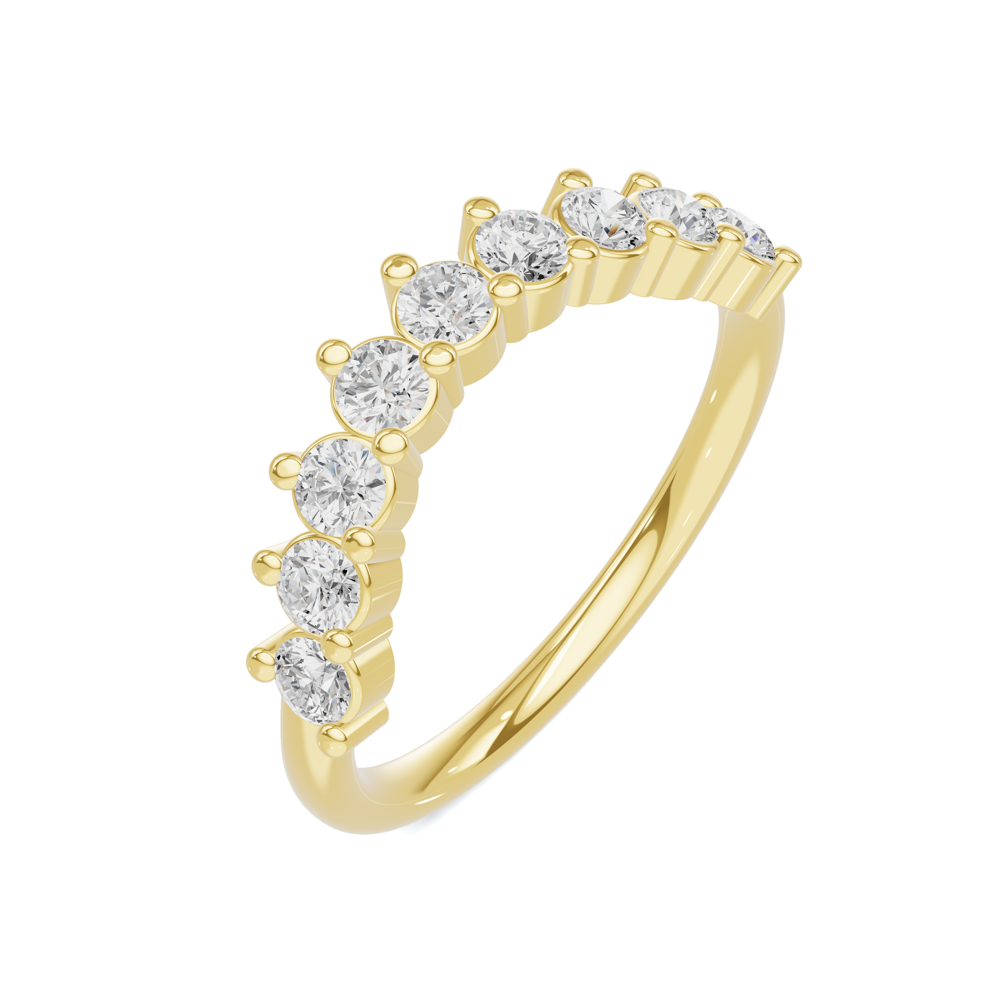 Nine Stone Prong Ring