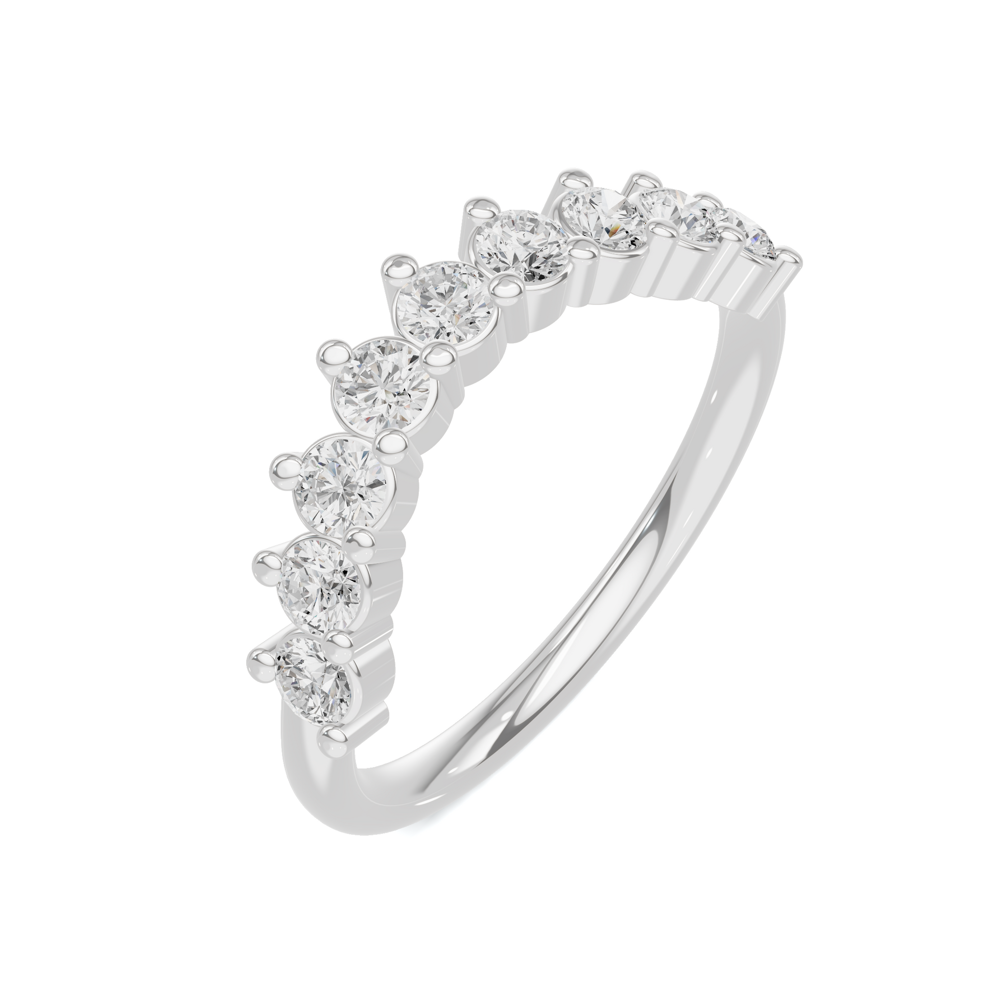 Nine Stone Prong Ring
