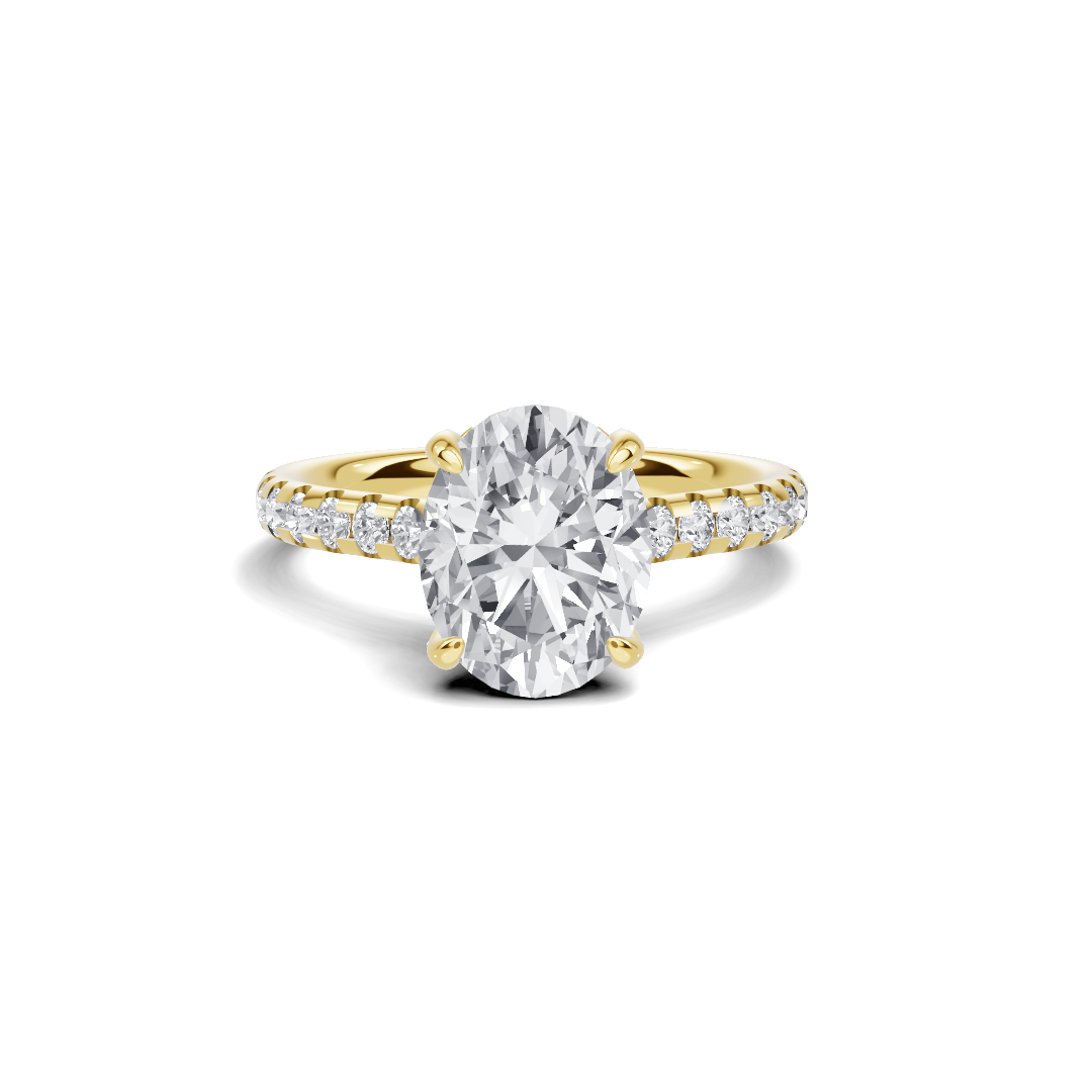 Pave Accented Engagement Ring