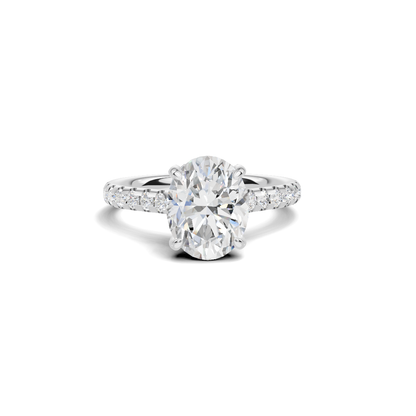 Pave Accented Engagement Ring