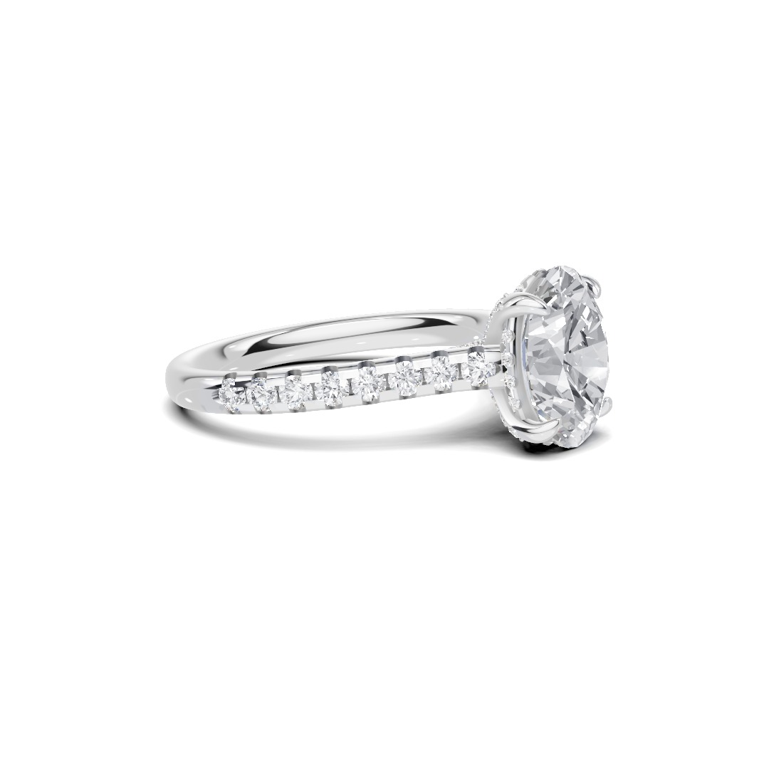 Pave Accented Engagement Ring