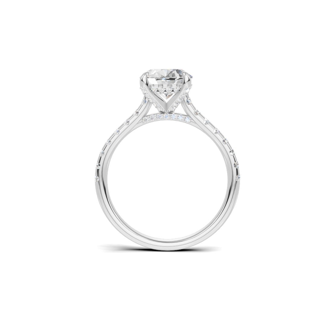 Pave Accented Engagement Ring