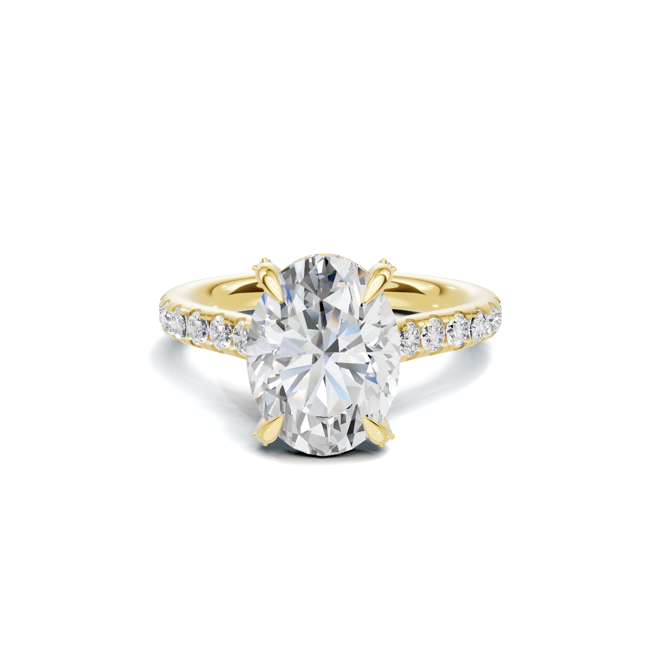 Pave Accented Prong Ring