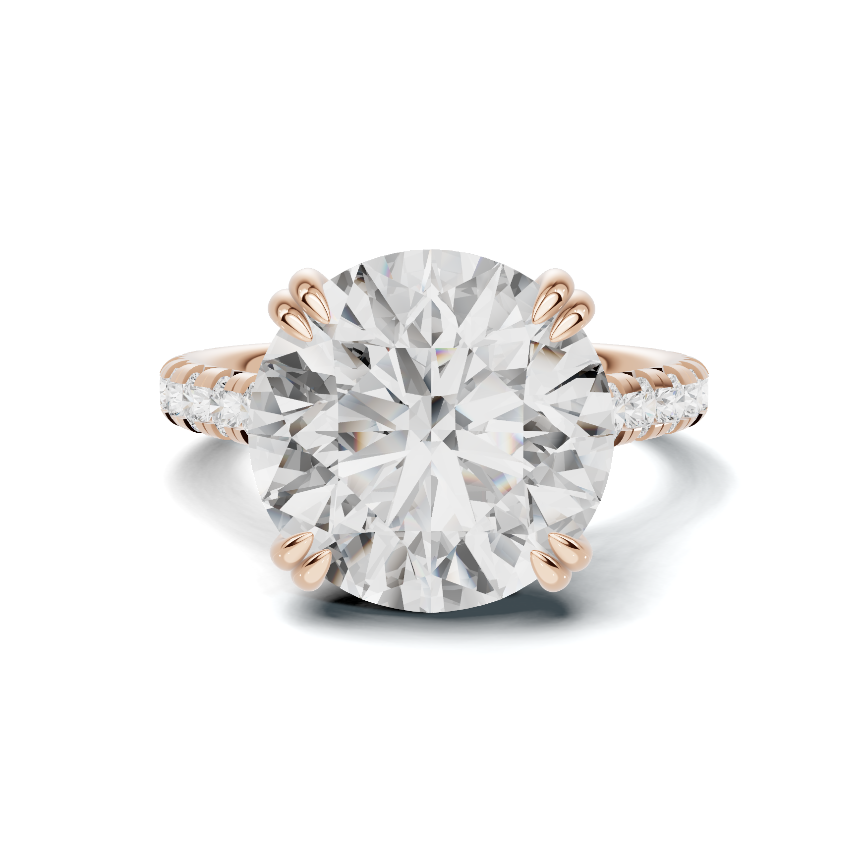 Pave Accented Prong Ring