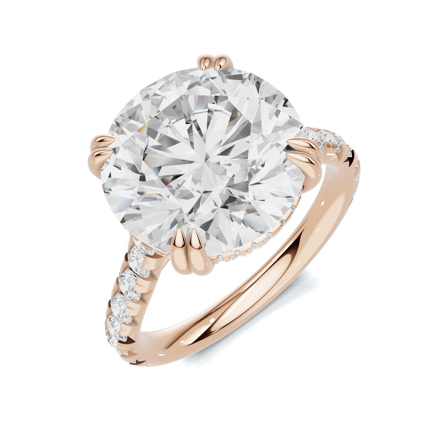 Pave Accented Prong Ring