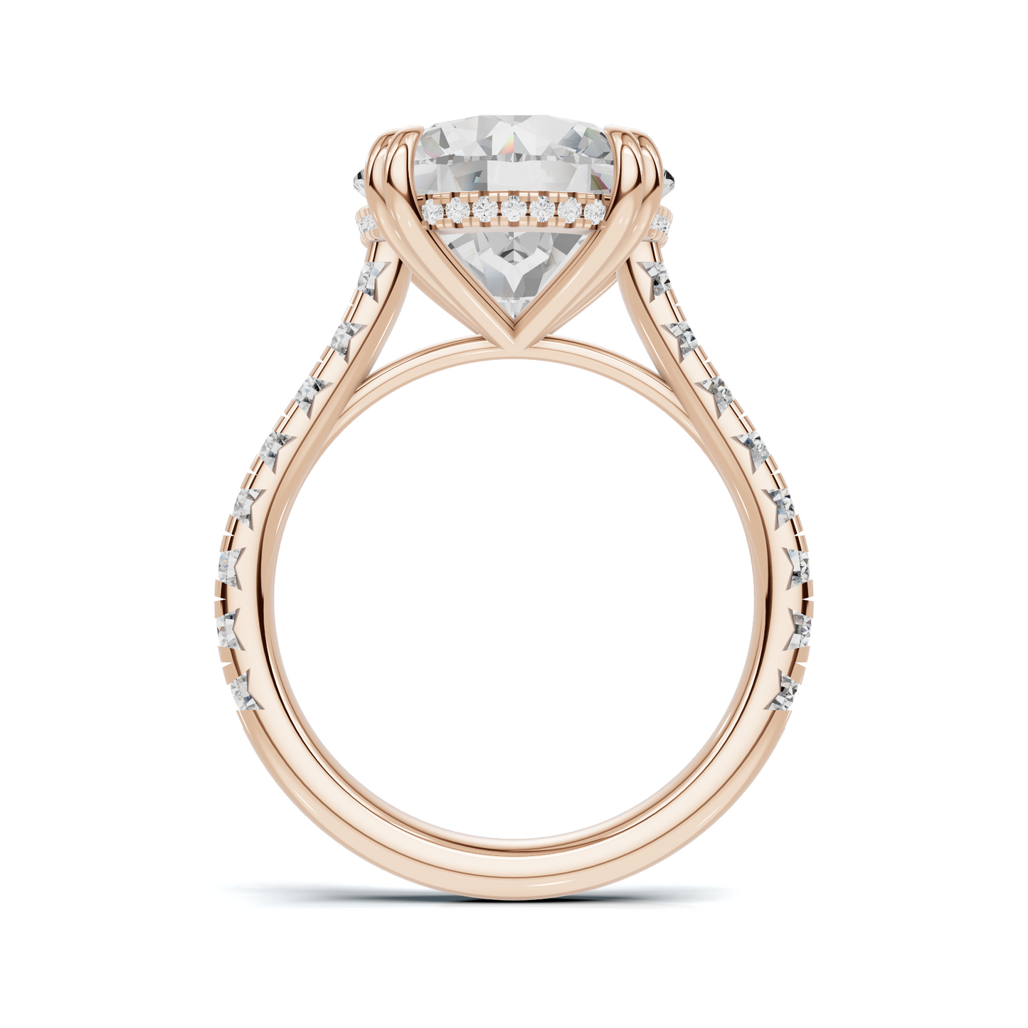 Pave Accented Prong Ring