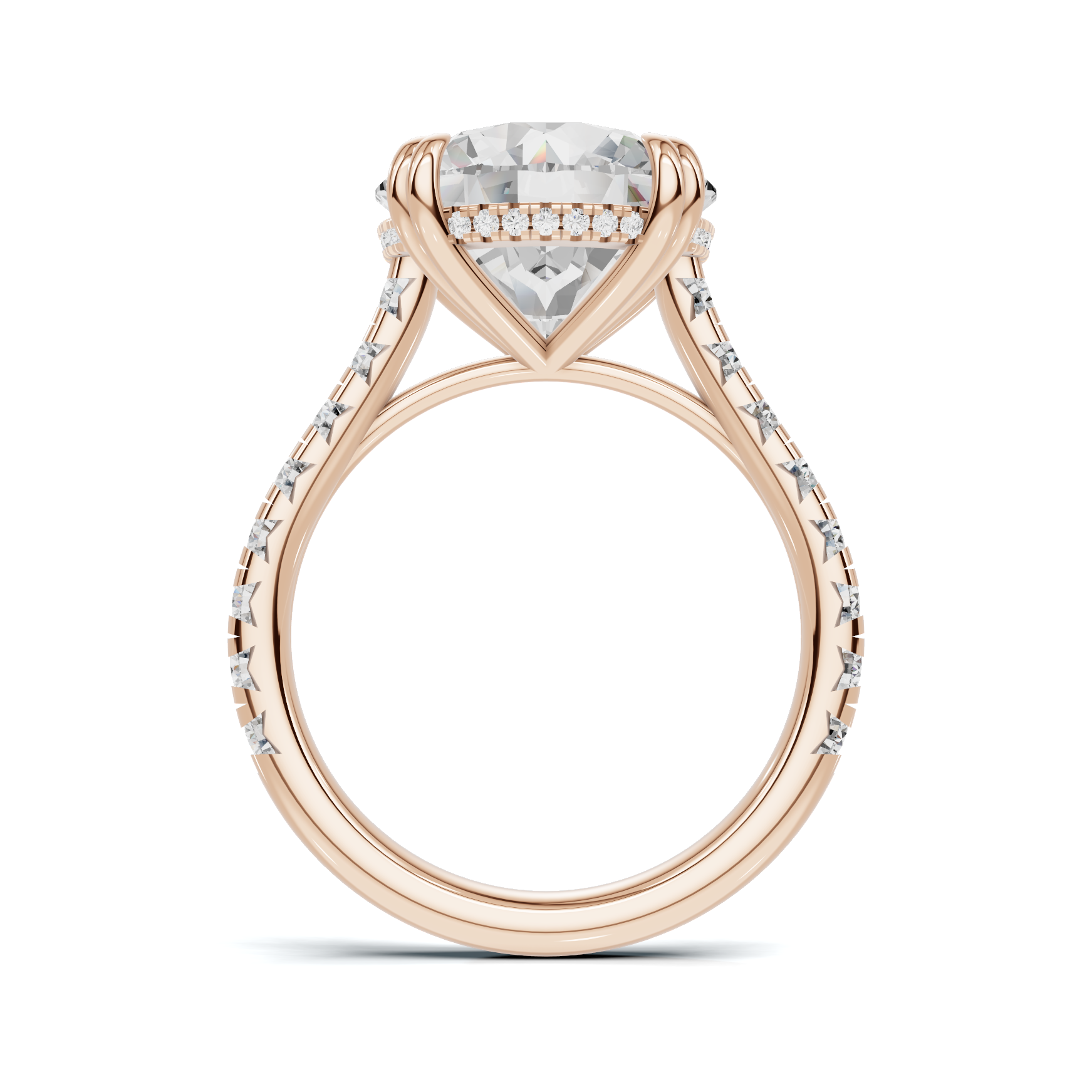 Pave Accented Prong Ring