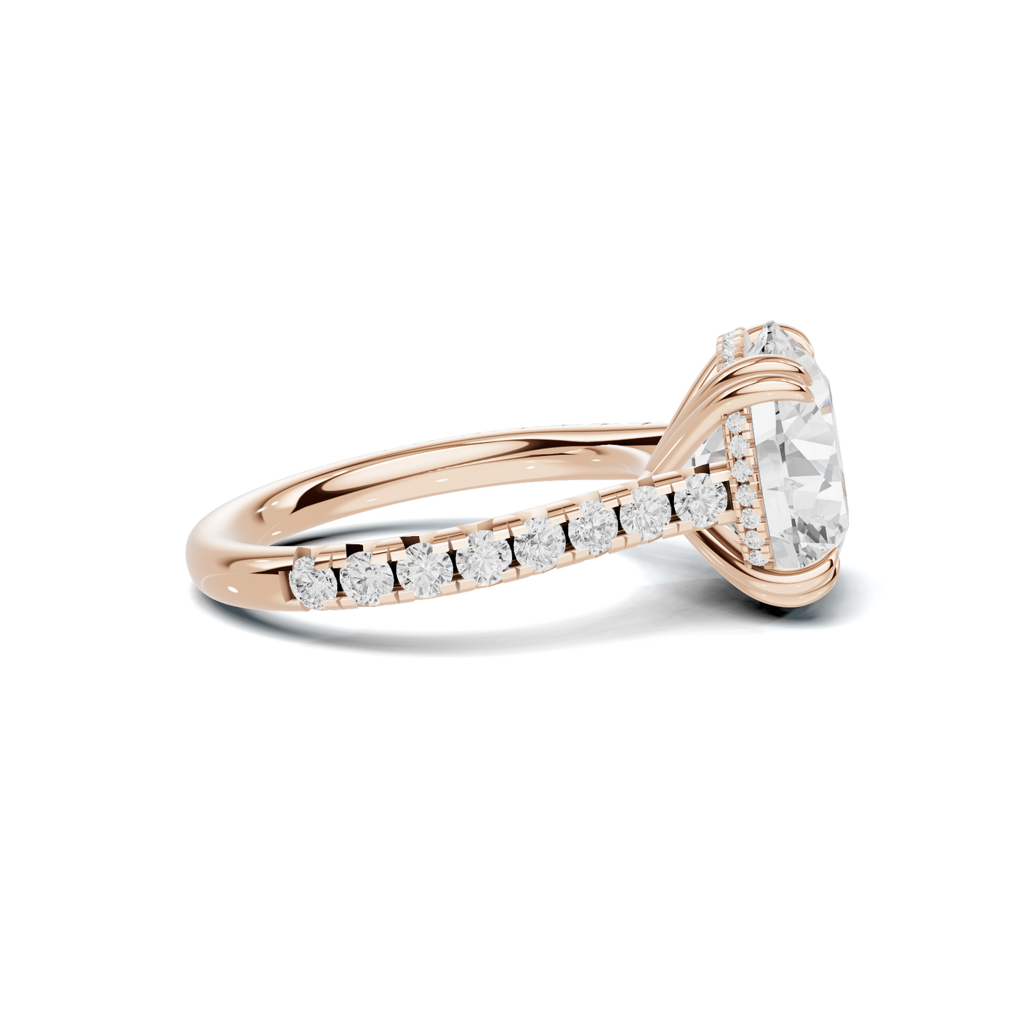 Pave Accented Prong Ring