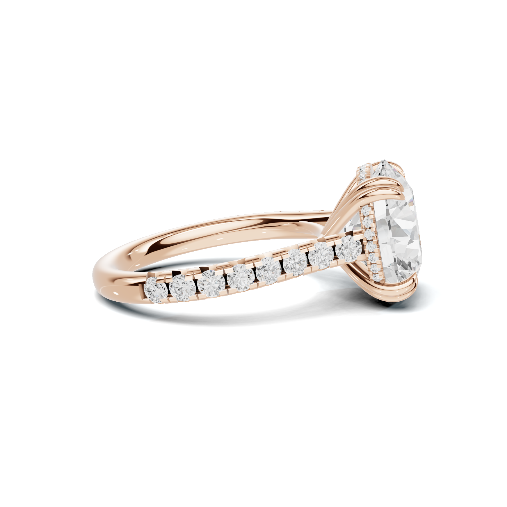 Pave Accented Prong Ring