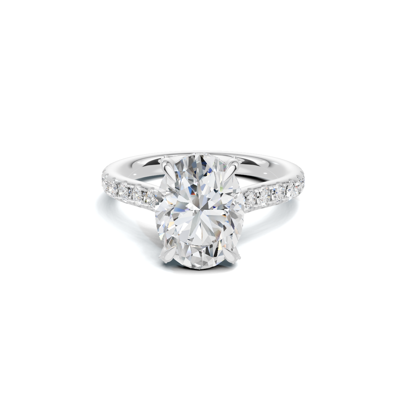 Pave Accented Prong Ring