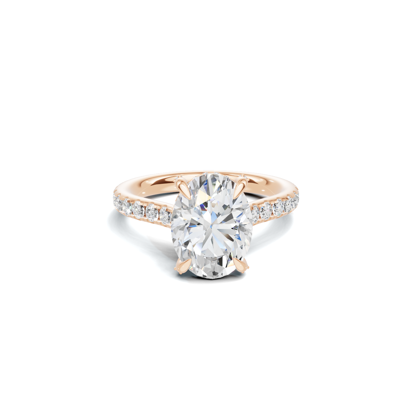 Pave Accented Prong Ring