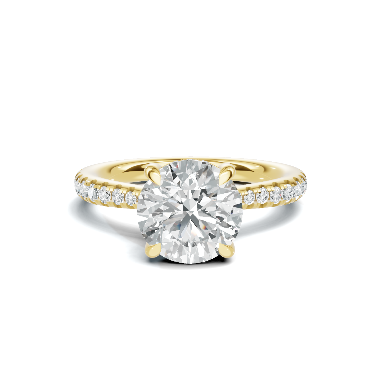 Pave Accented Solitaire Ring