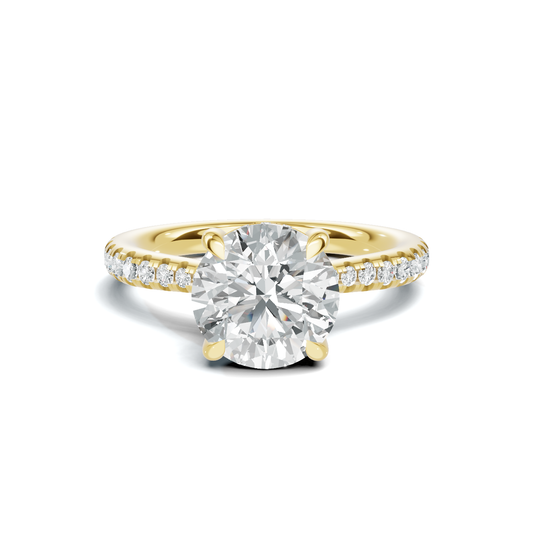 Pave Accented Solitaire Ring