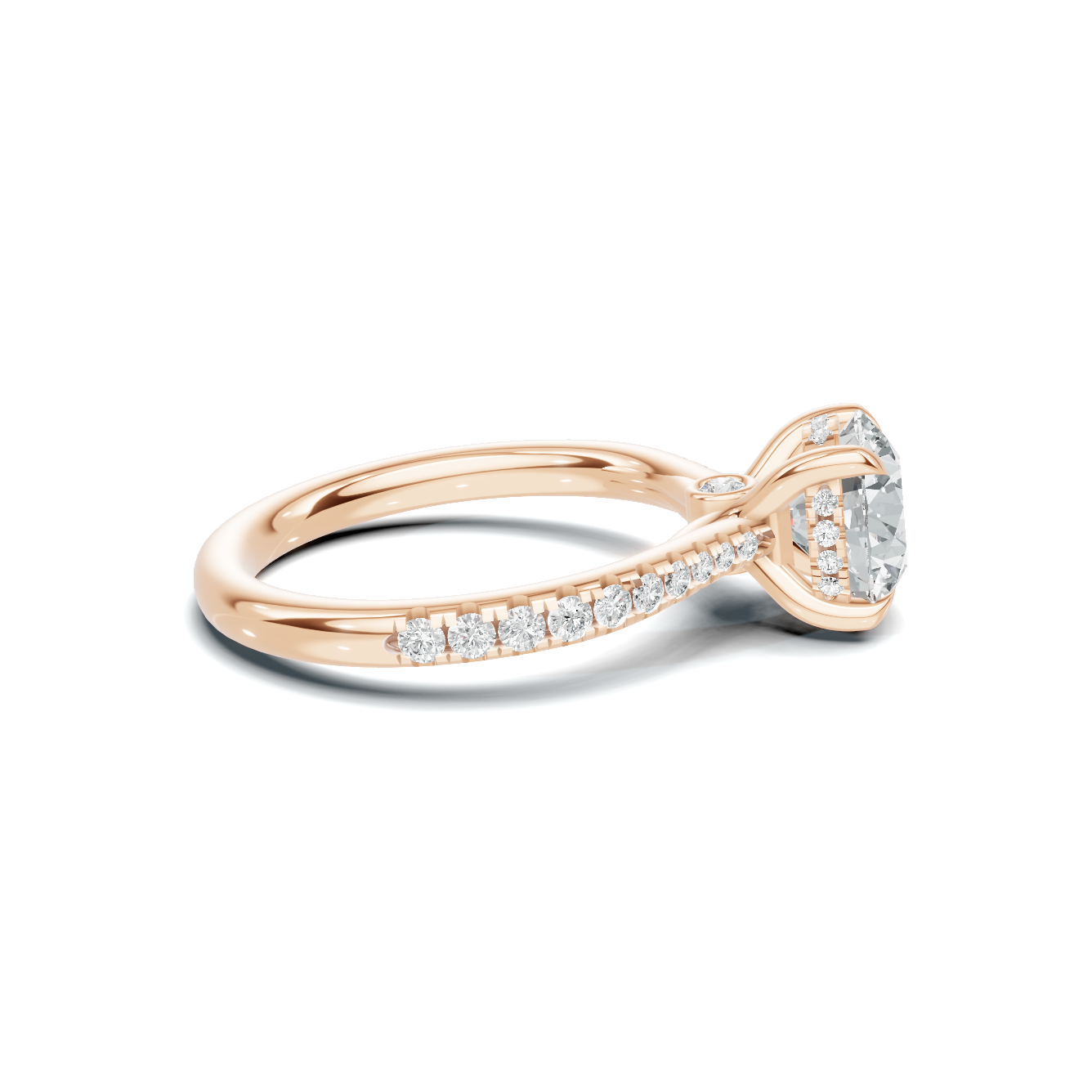 Pave Accented Solitaire Ring