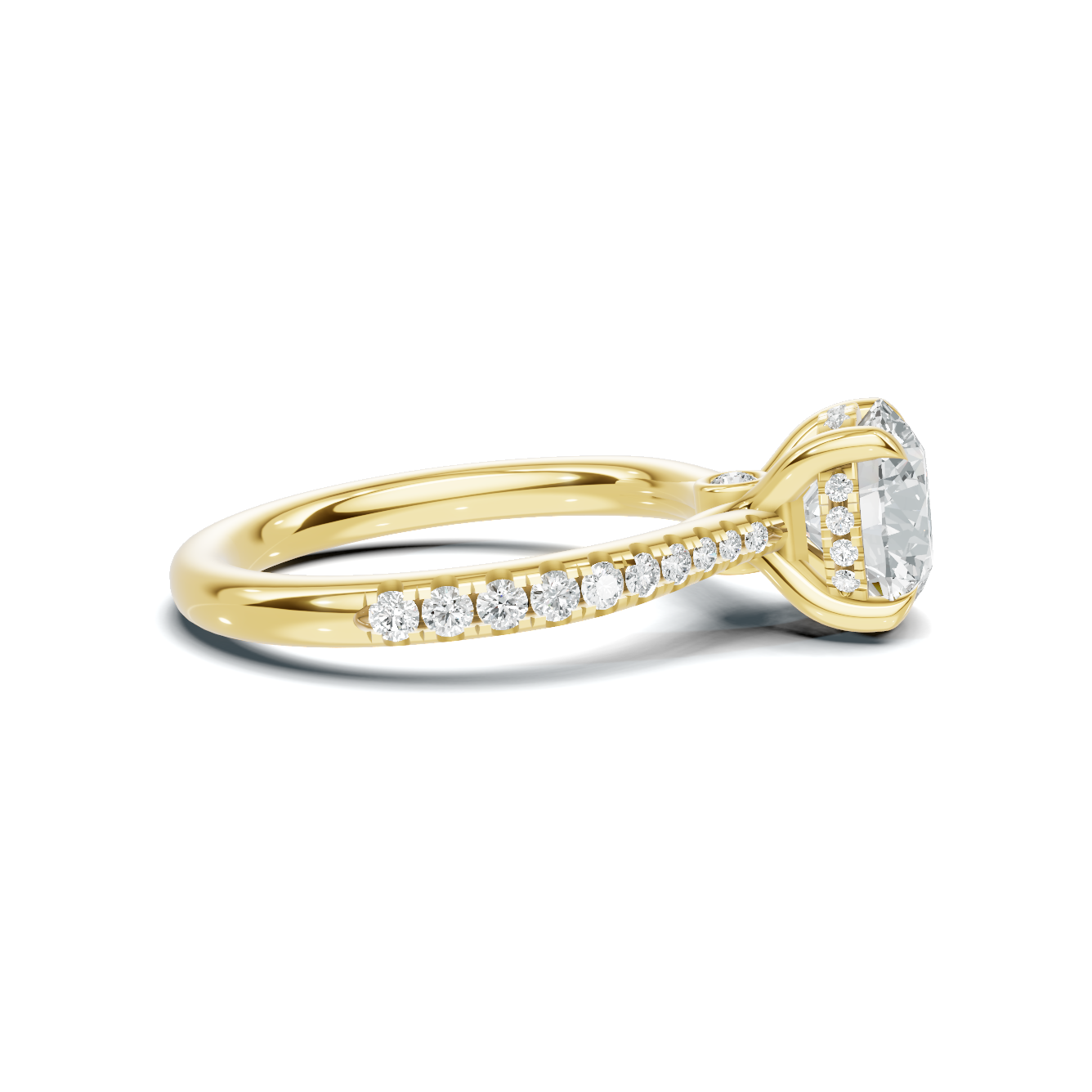 Pave Accented Solitaire Ring