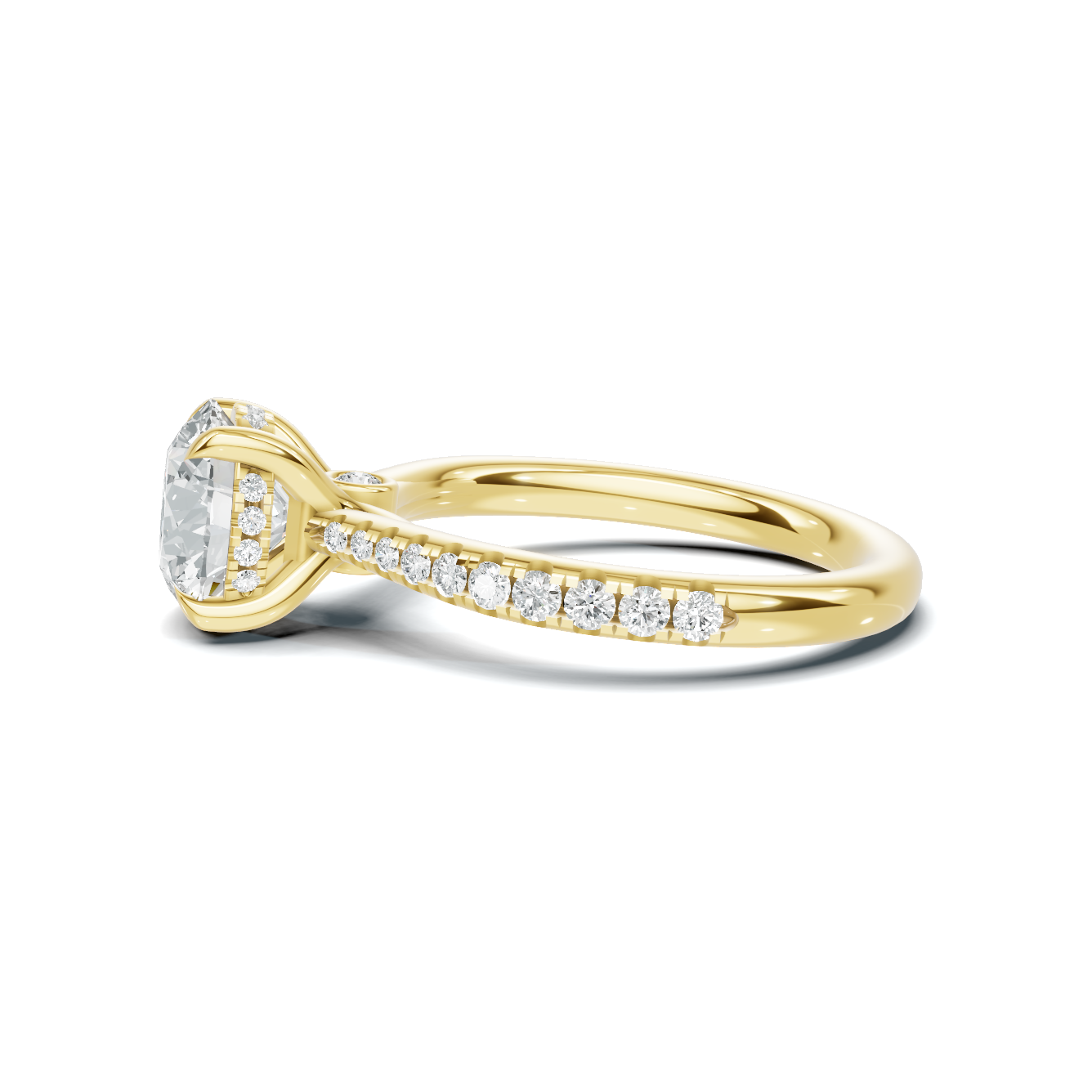 Pave Accented Solitaire Ring