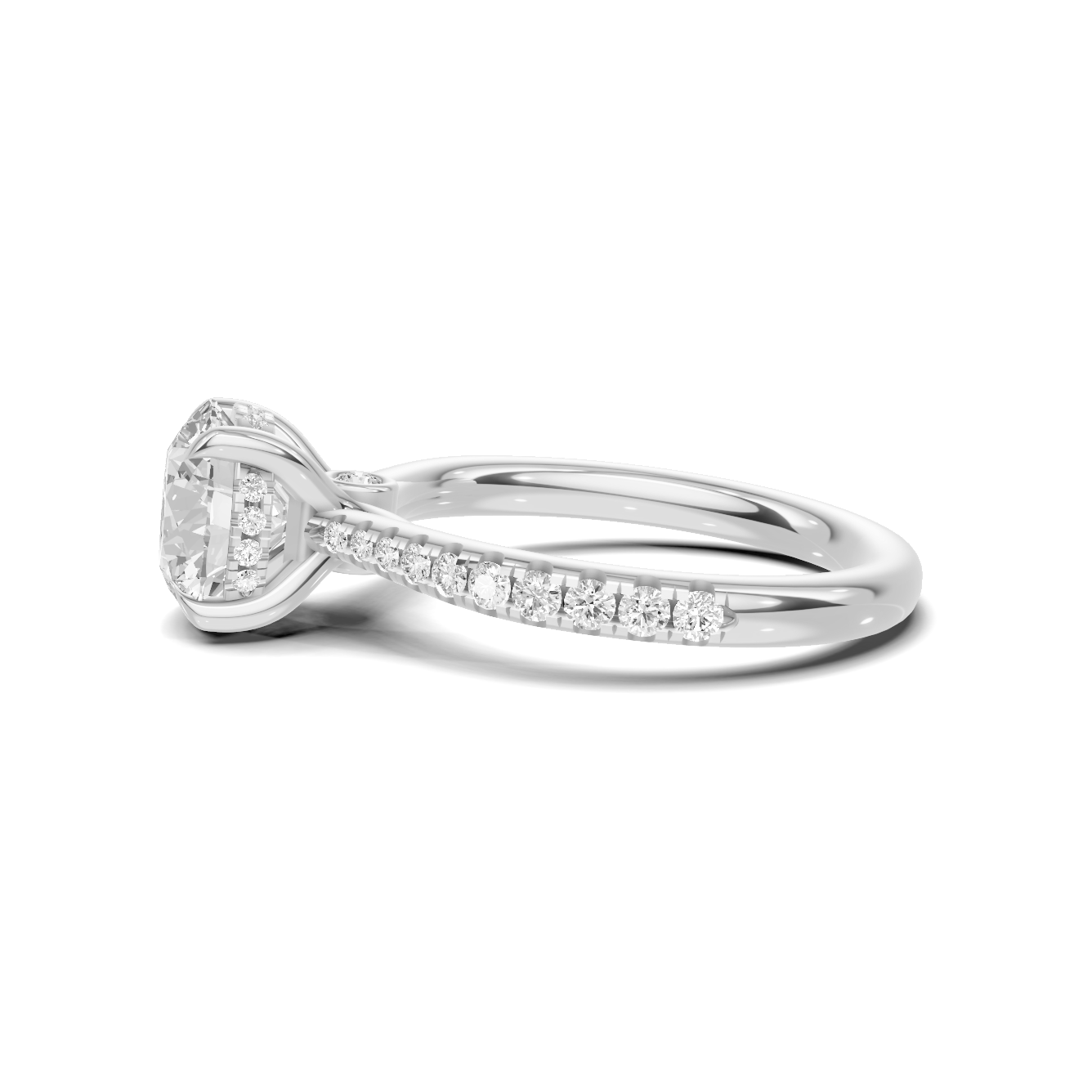 Pave Accented Solitaire Ring