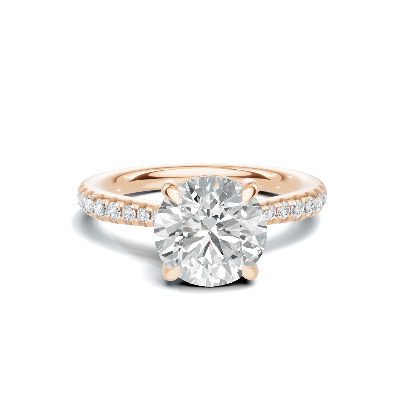 Pave Accented Solitaire Ring