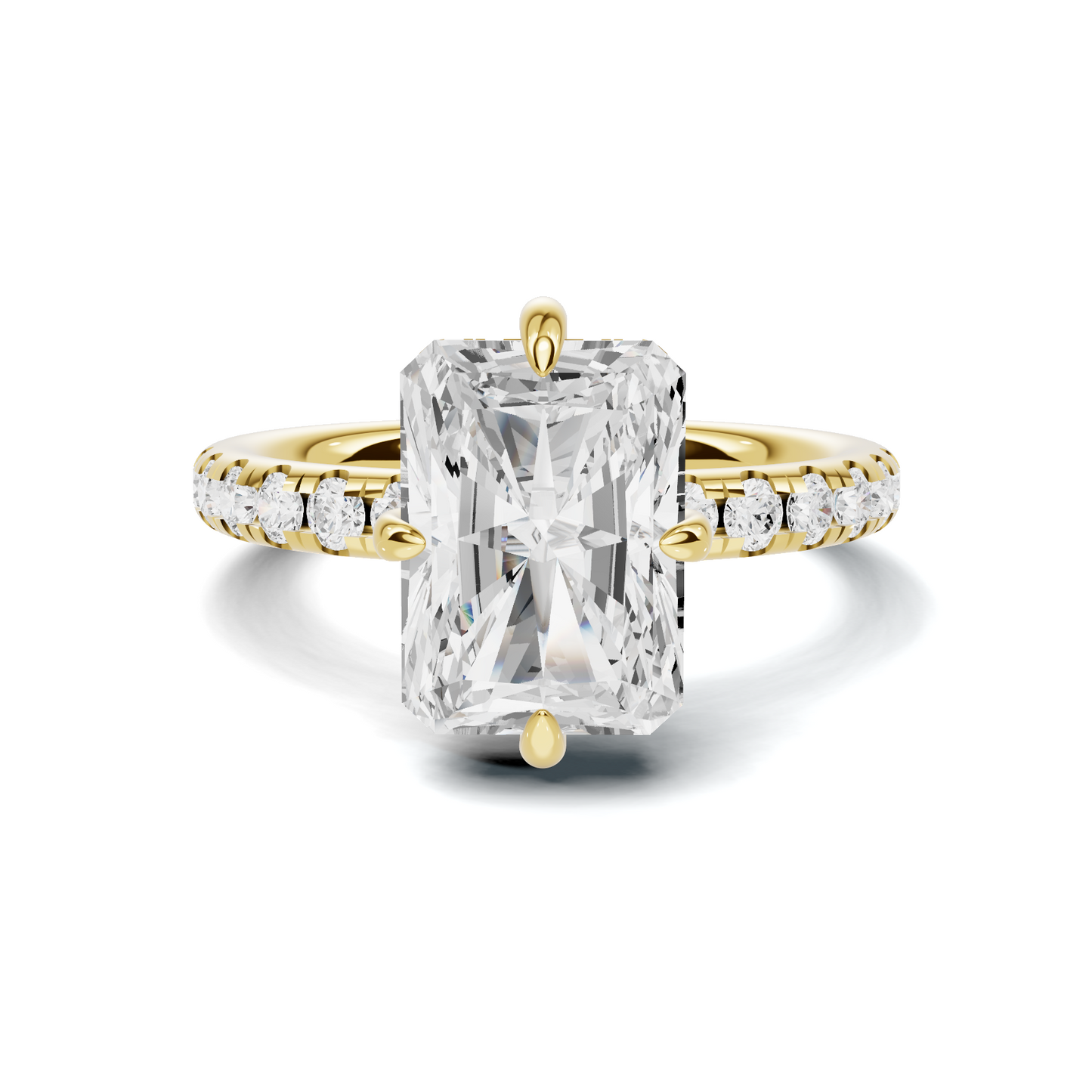 Pave Band Solitaire Ring