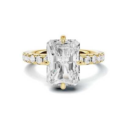 Pave Band Solitaire Ring