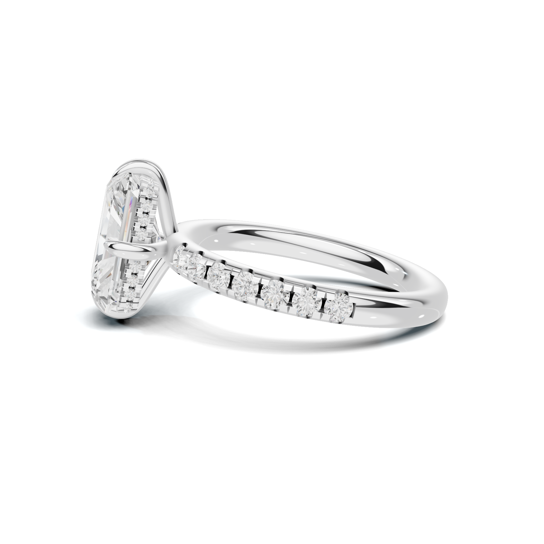 Pave Band Solitaire Ring
