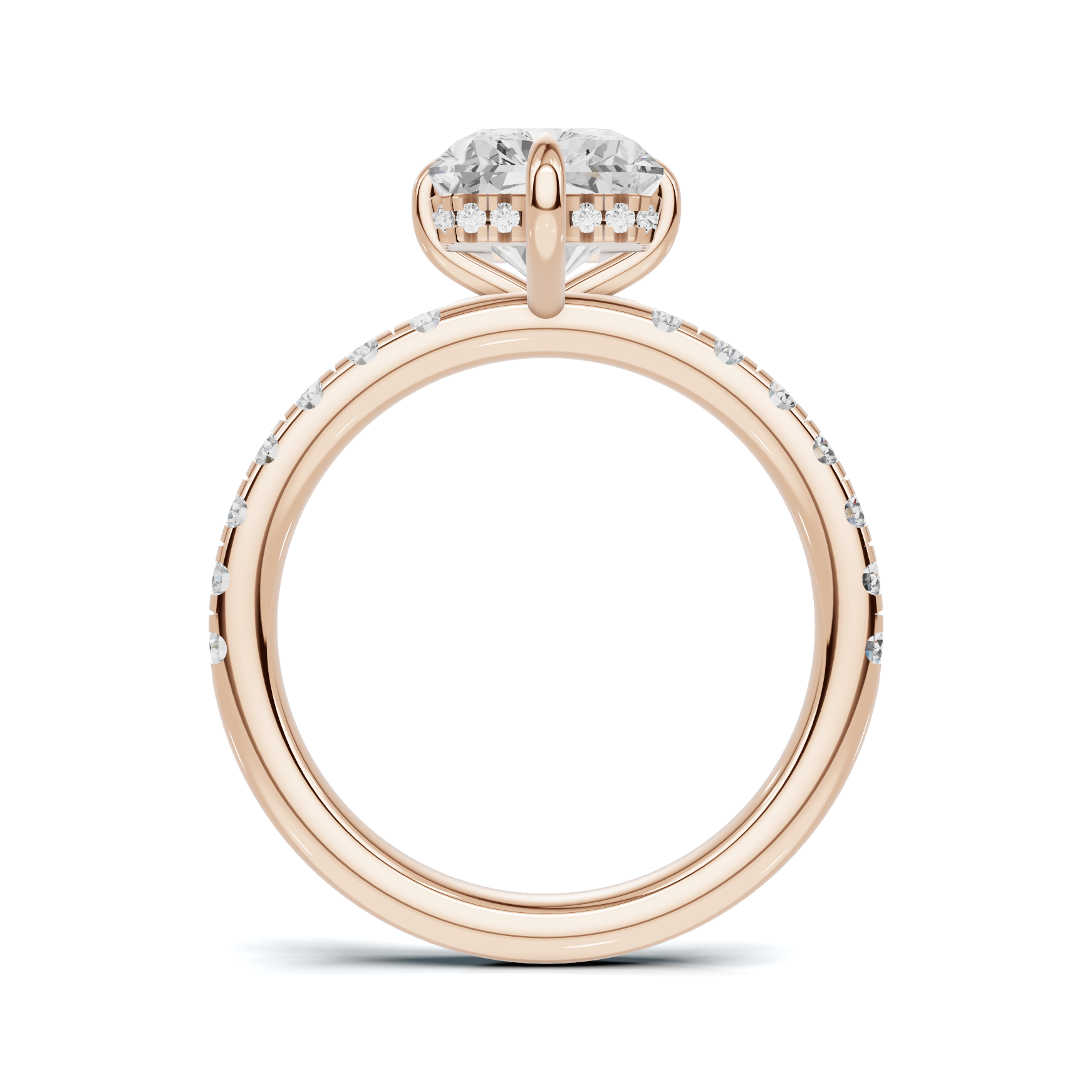 Pave Band Solitaire Ring