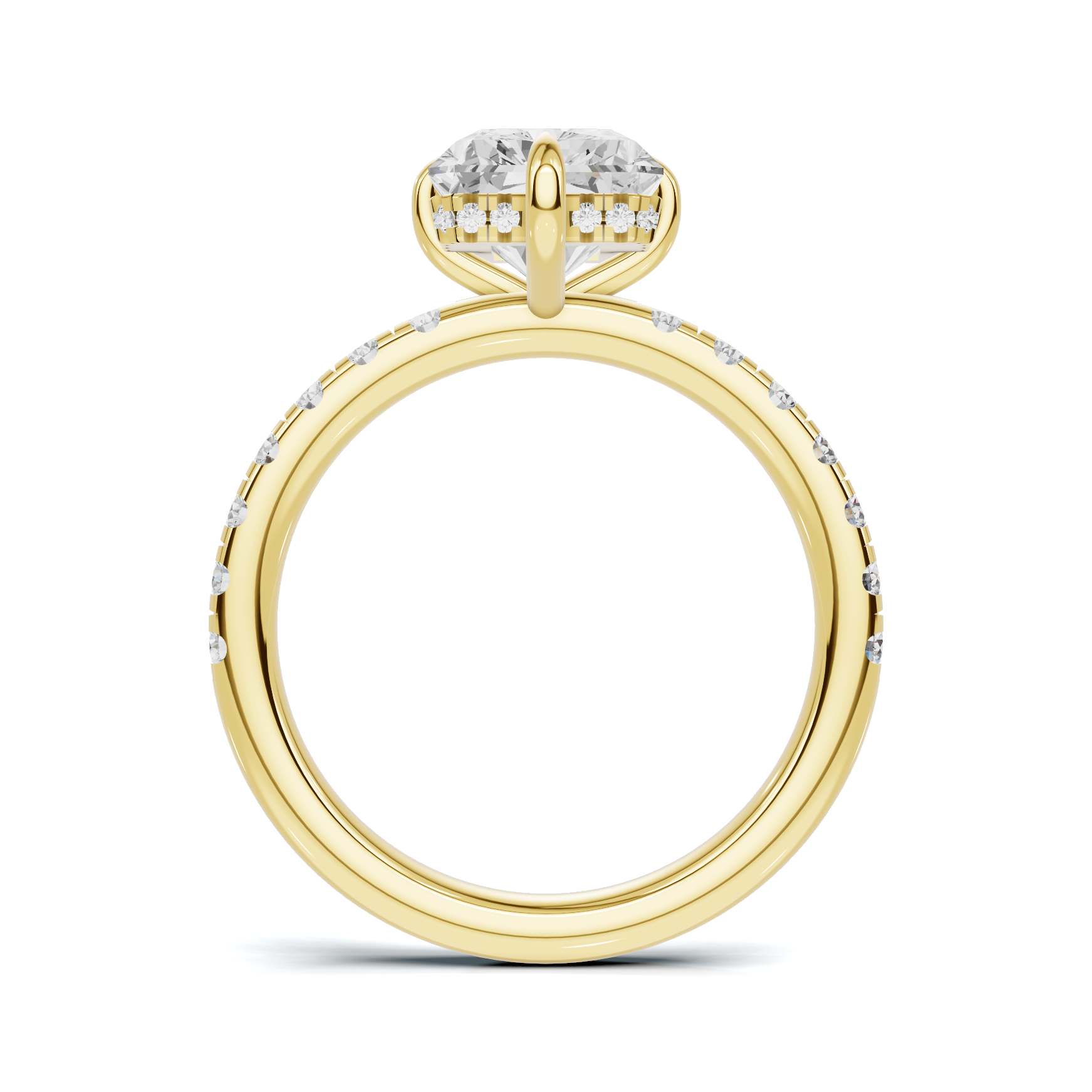 Pave Band Solitaire Ring