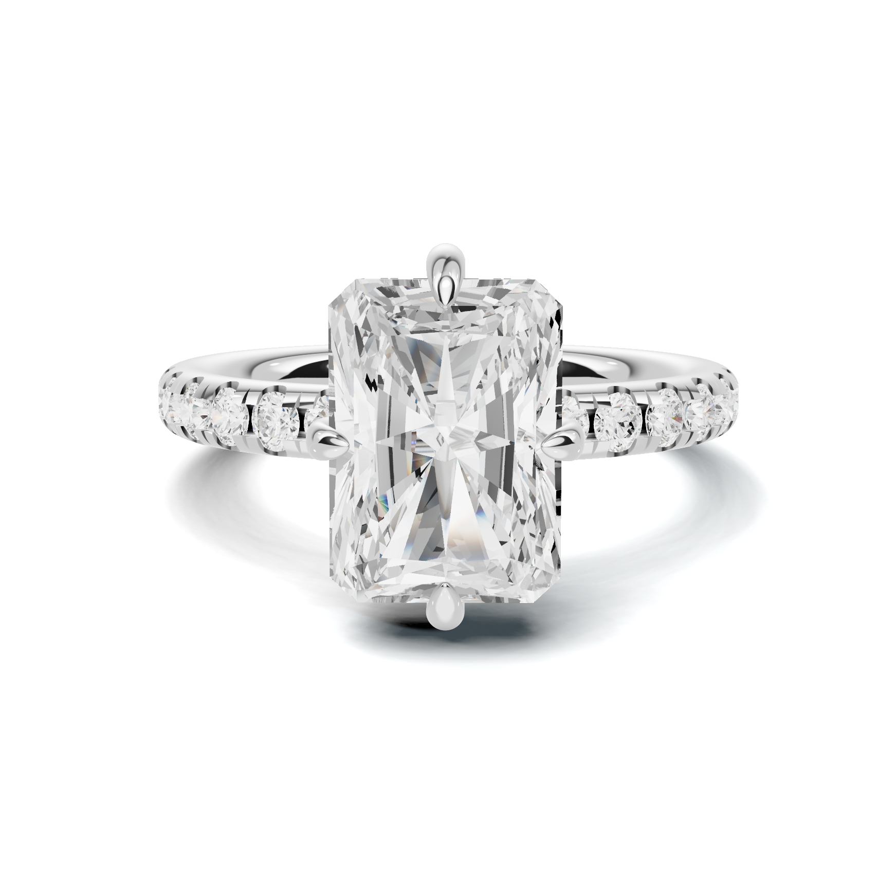 Pave Band Solitaire Ring