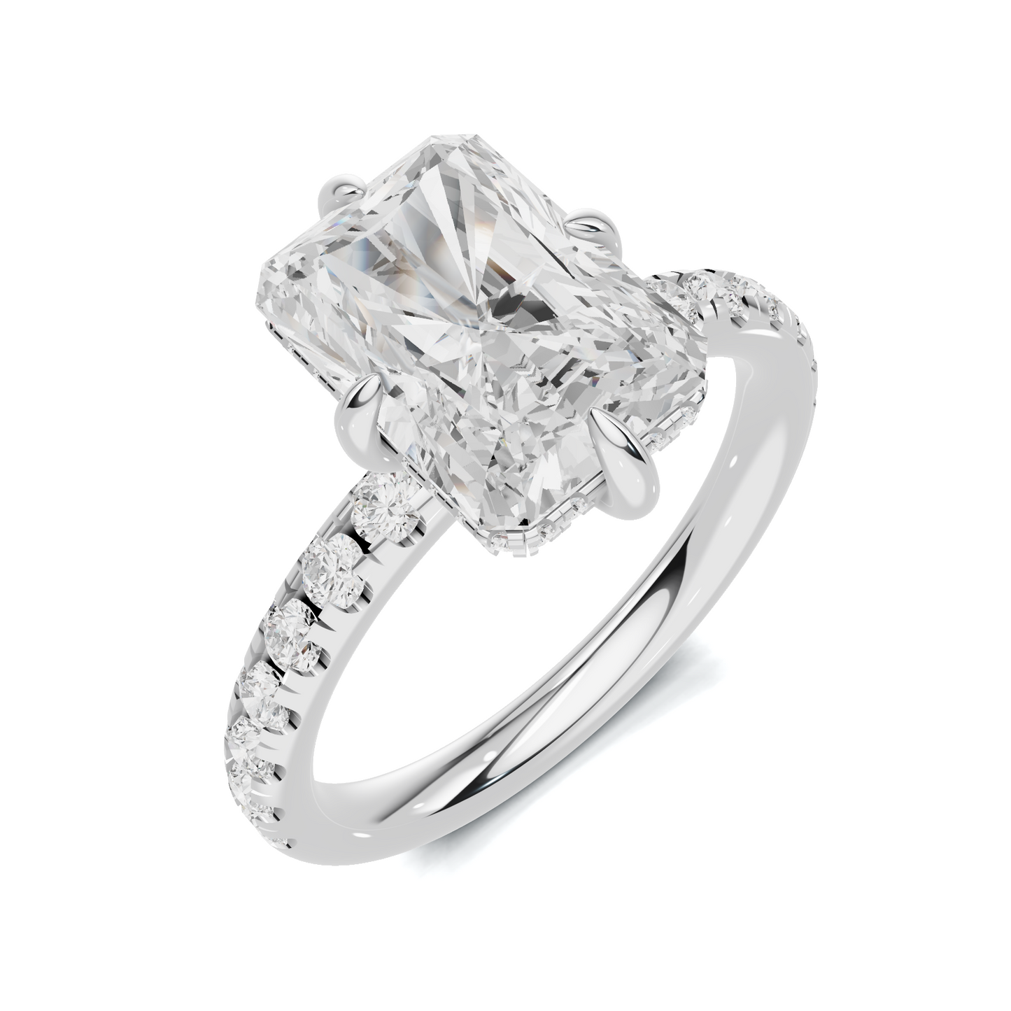 Pave Band Solitaire Ring