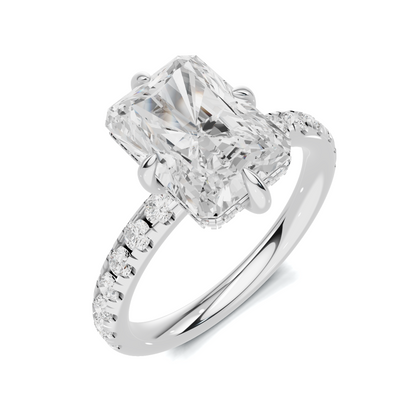 Pave Band Solitaire Ring