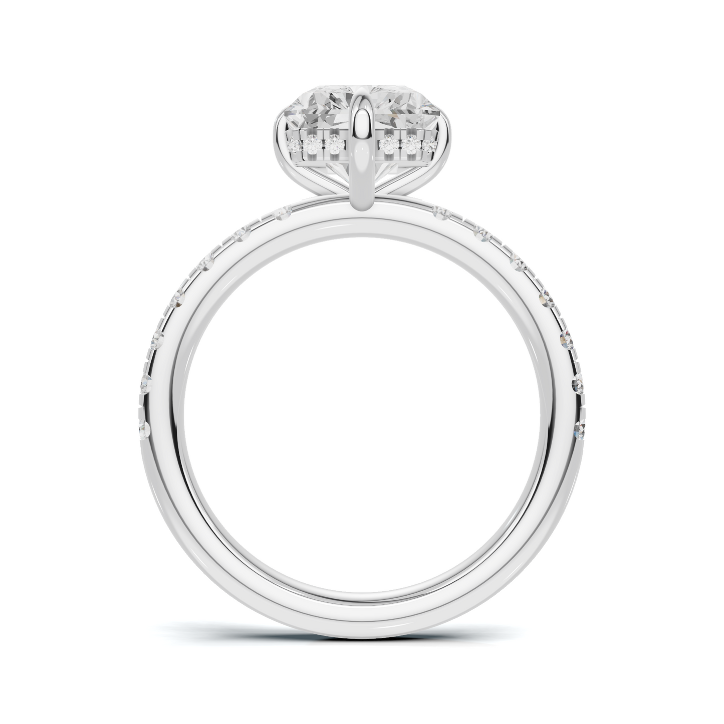 Pave Band Solitaire Ring