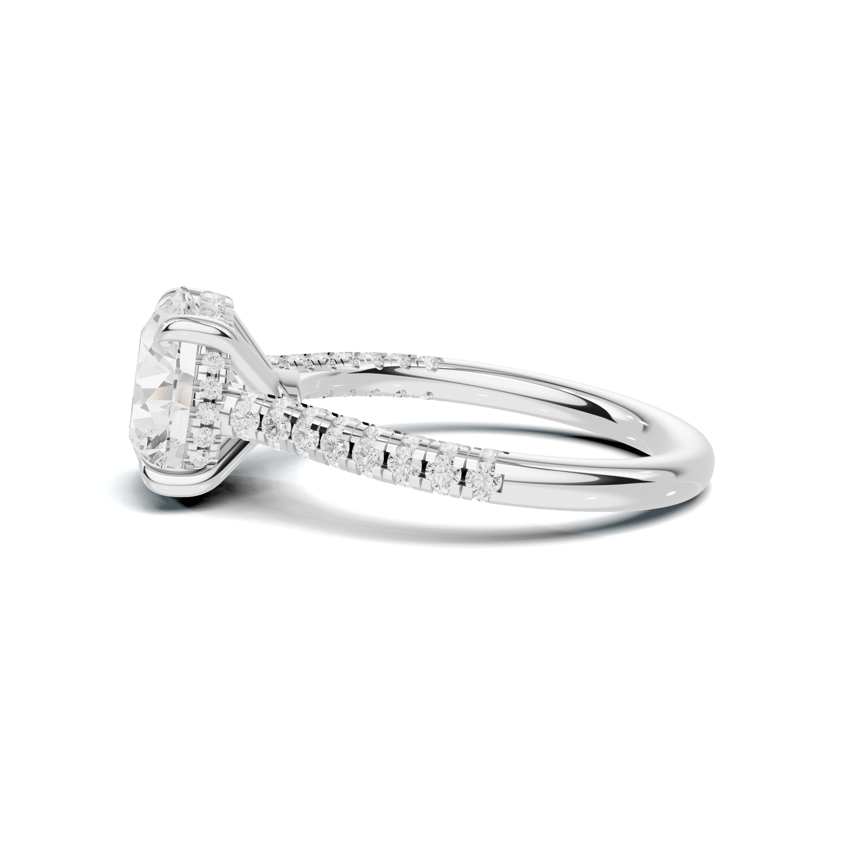 Pave Cathedral Setting Ring