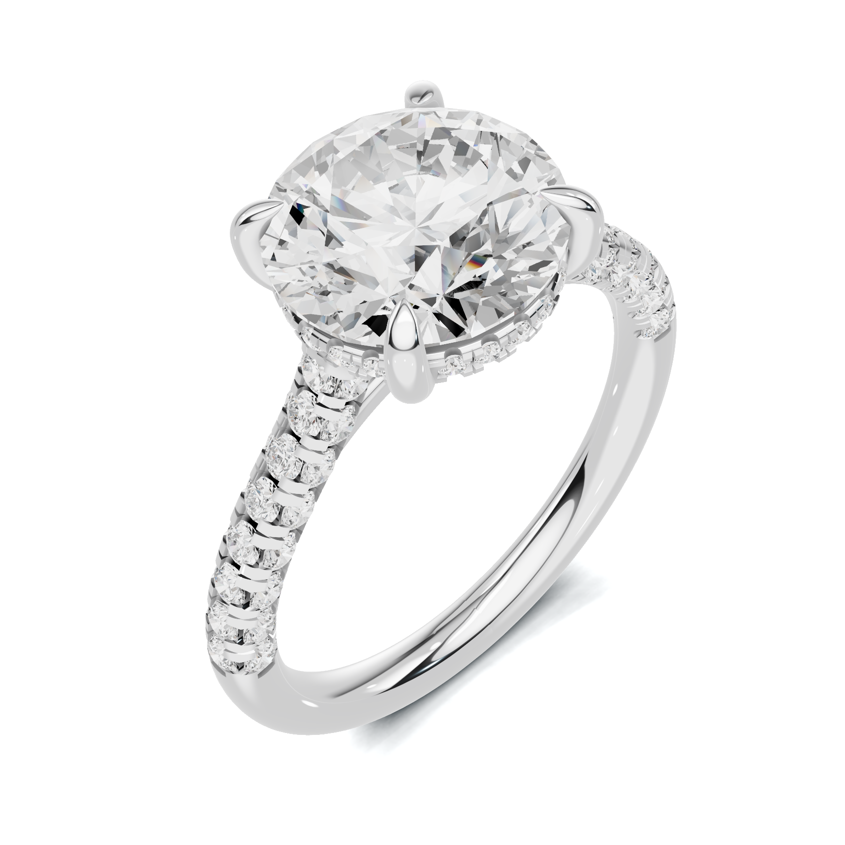 Pave Cathedral Setting Ring