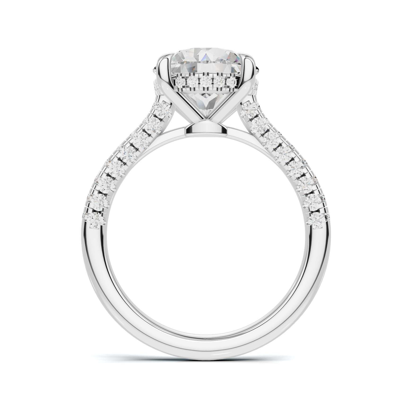 Pave Cathedral Setting Ring