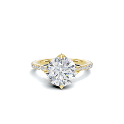 Pave Petal Basket Ring