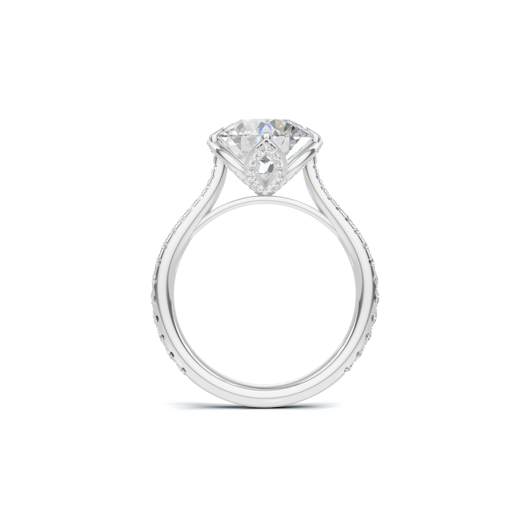 Pave Petal Basket Ring