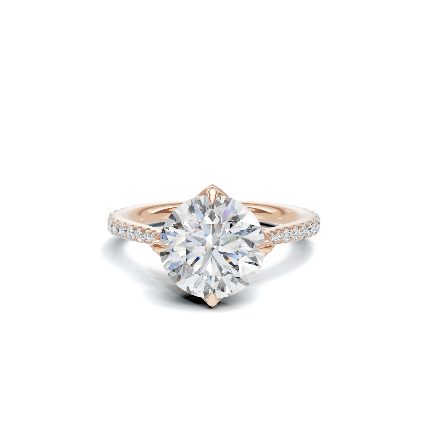 Pave Petal Basket Ring