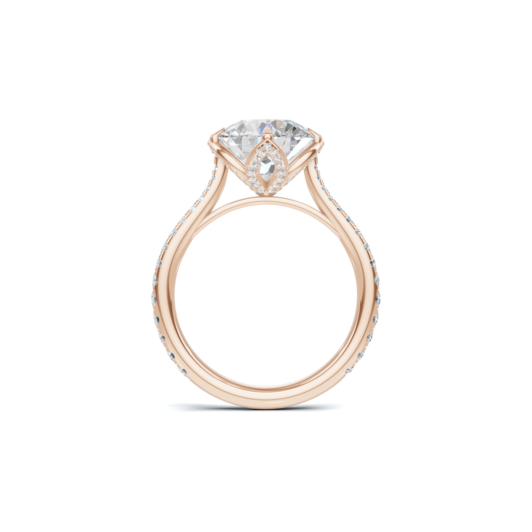 Pave Petal Basket Ring